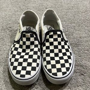 Black/White Checkerboard slip on Vans. Women’s 7.